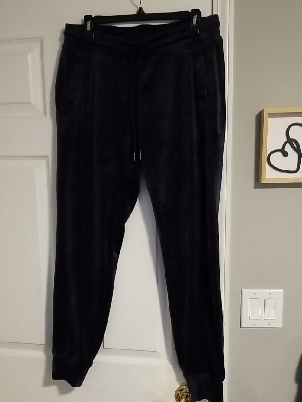 Marc New York Women Dark Blue Velour Jogger Pants